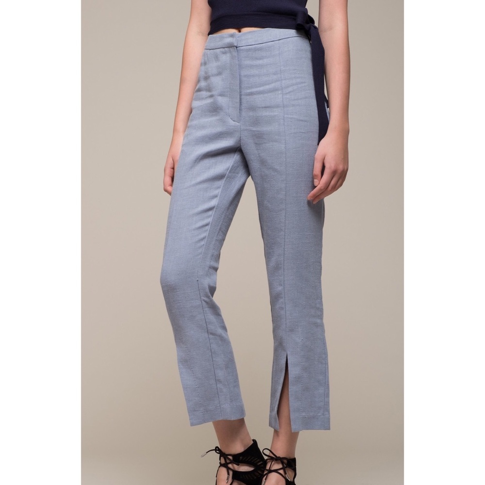 Light Blue Split-Hem Women's Pants